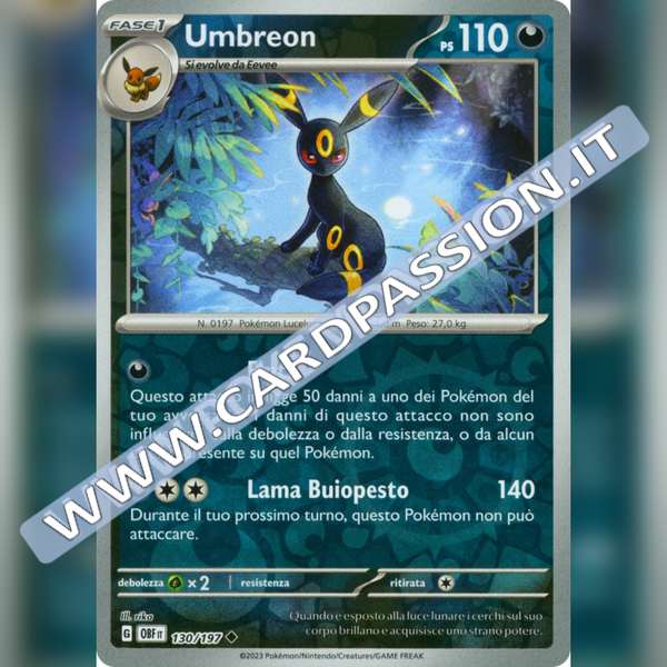 130/197 Umbreon Reverse | Ossidiana Infuocata