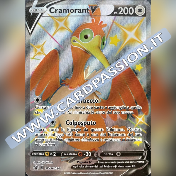 SWSH086 Cramorant V Shiny (Full Art) | Black Star Promo - Card Passion