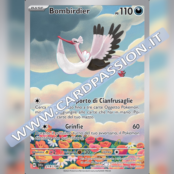 219/198 Bombirdier Illustrazione Rara | Scarlatto e Violetto