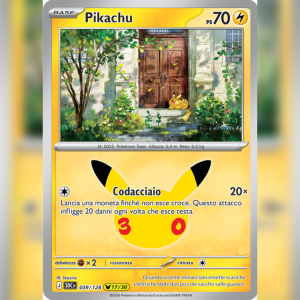 039/128 Pikachu (17/30) Holo | 30esimo Anniversario