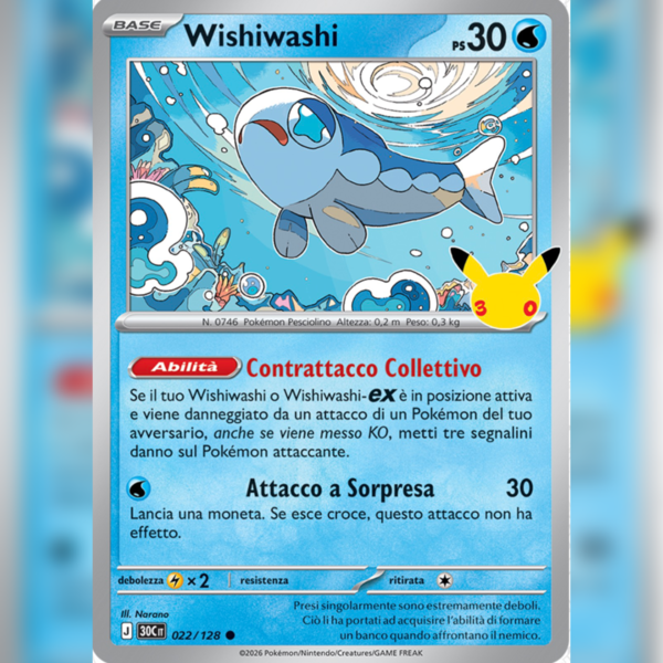 022/128 Wishiwashi Holo | 30esimo Anniversario