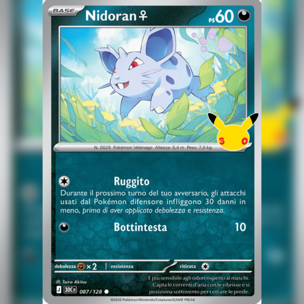 087/128 Nidoran_ Holo | 30esimo Anniversario