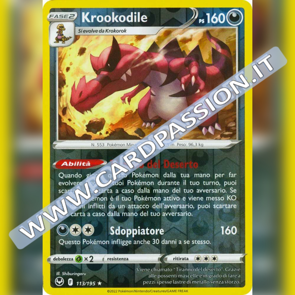 113/195 Krookodile Reverse | Tempesta Argentata