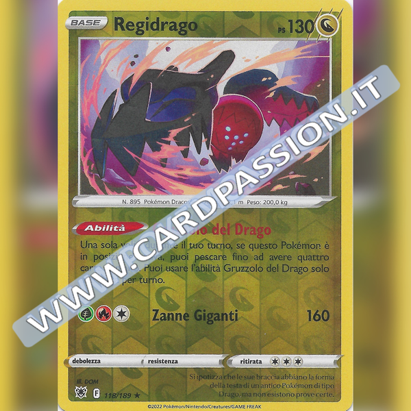 118/189 Regidrago Rara Reverse | Lucentezza Siderale - Card Passion