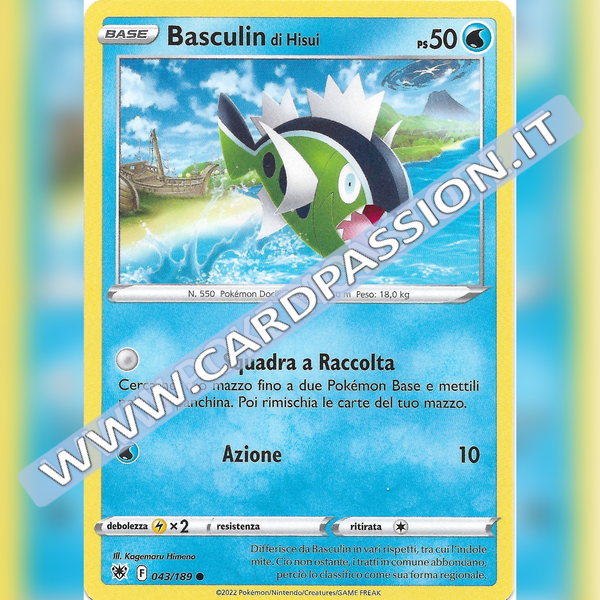 043/189 Basculin di Hisui Comune | Lucentezza Siderale - Card Passion