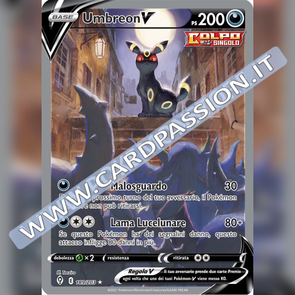 189/203 Umbreon V (Full Art Alternative) | Evoluzioni Eteree - Card Passion