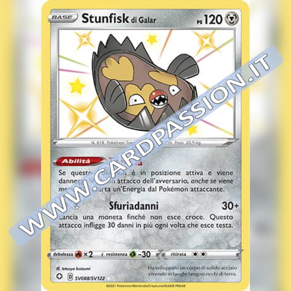 SV088/SV122 Stunfisk Di Galar Baby Shiny | Destino Splendente - Card Passion