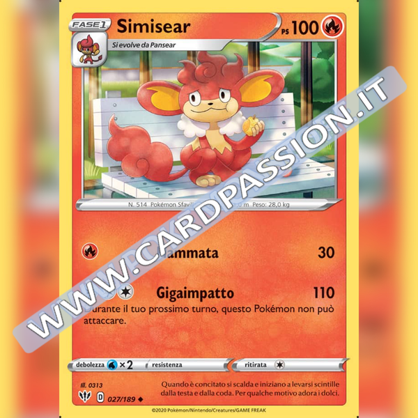 027/189 Simisear Non Comune | Fiamme Oscure - Card Passion