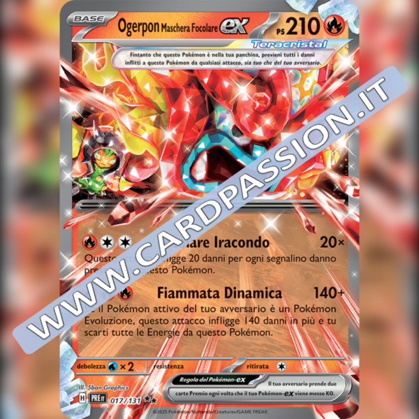 017/131 Ogerpon Maschera Focolare ex | Evoluzioni Prismatiche
