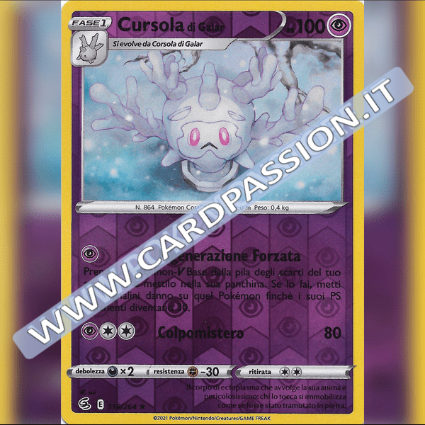 118/264 Cursola di Galar Reverse | Colpo Fusione - Card Passion