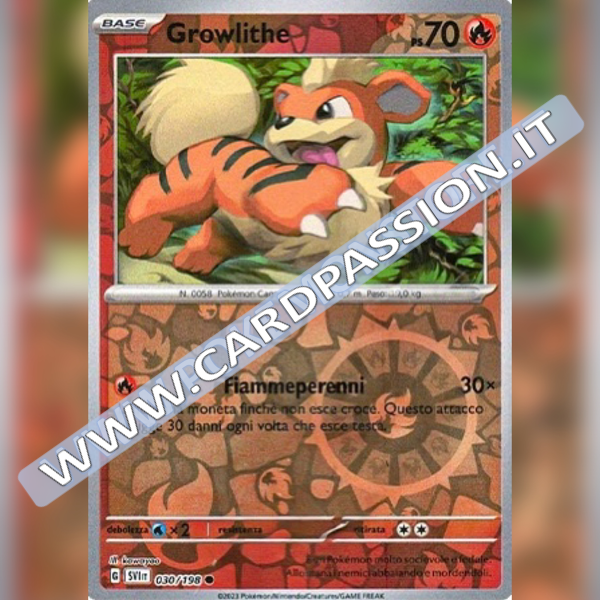 030/198 Growlithe Reverse | Scarlatto e Violetto