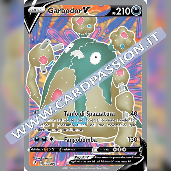 190/203 Garbodor V (Full Art) | Evoluzioni Eteree - Card Passion