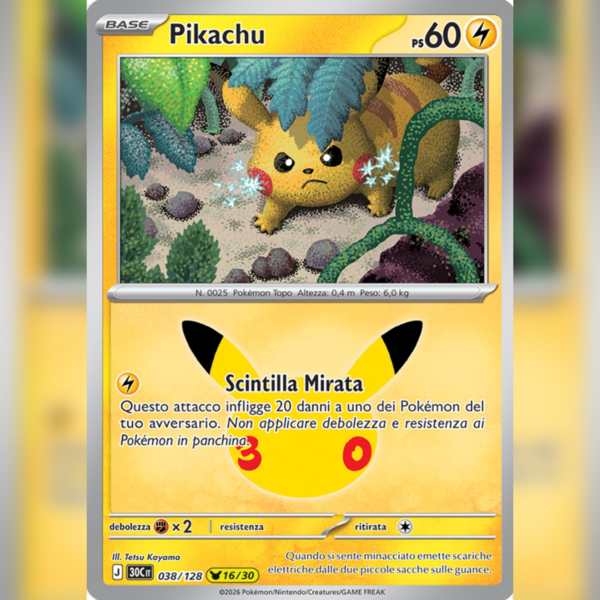 038/128 Pikachu (16/30) Holo | 30esimo Anniversario