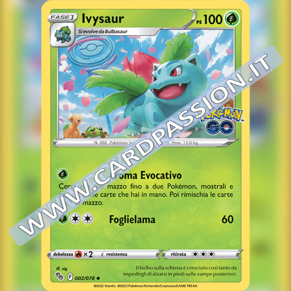 002/078 Ivysaur Non Comune | Pokémon GO - Card Passion