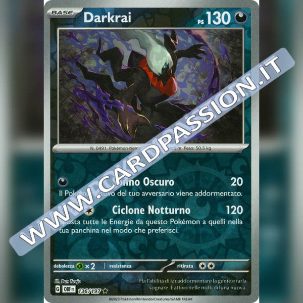 136/197 Darkrai Reverse | Ossidiana Infuocata