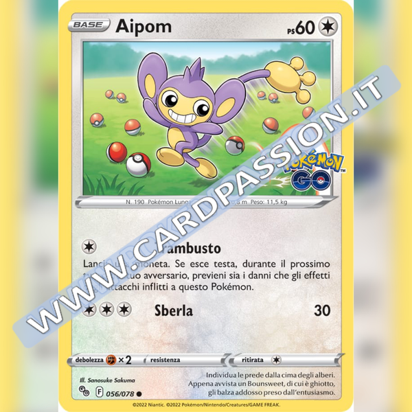 056/078 Aipom Comune | Pokemon GO - Card Passion
