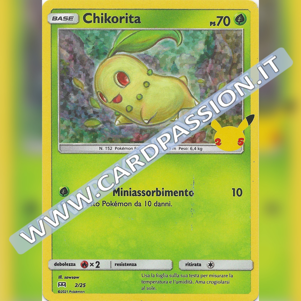 02/25 Chikorita Holo | McDonald's 25esimo Anniversario - Card Passion