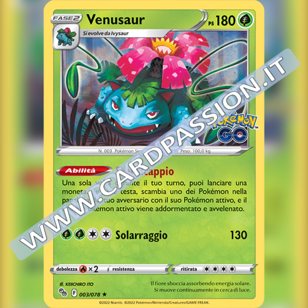 003/078 Venusaur Rara Holo | Pokémon GO - Card Passion