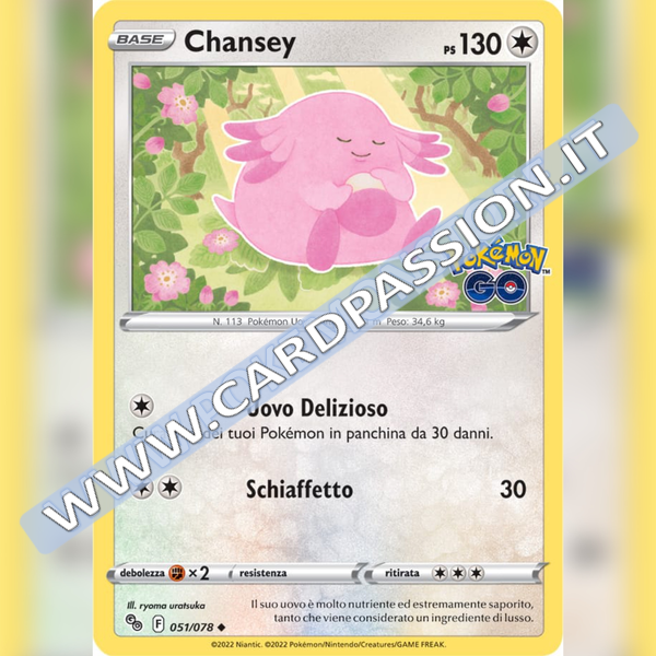 051/078 Chansey Non Comune | Pokemon GO - Card Passion