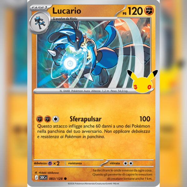 083/128 Lucario Holo | 30esimo Anniversario