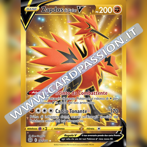 182/172 Zapdos di Galar V Gold | Astri Lucenti - Card Passion