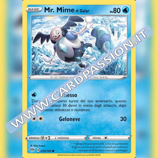 035/189 Mr. Mime di Galar Comune | Fiamme Oscure - Card Passion