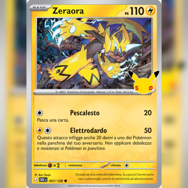 057/128 Zeraora Holo | 30esimo Anniversario