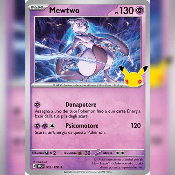 063/128 Mewtwo Holo | 30esimo Anniversario