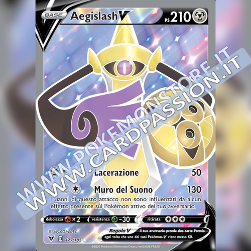 177/185 Aegislash V (Full Art) | Voltaggio Sfolgorante - Card Passion
