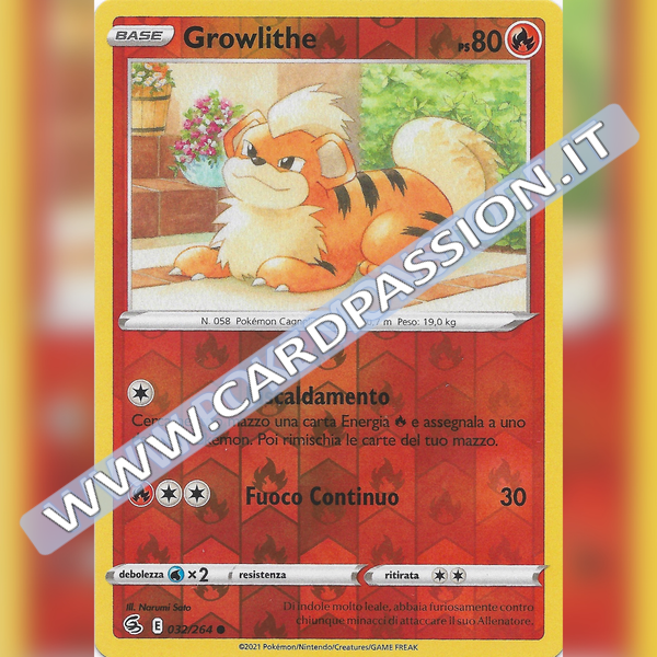 032/264 Growlithe Reverse | Colpo Fusione - Card Passion