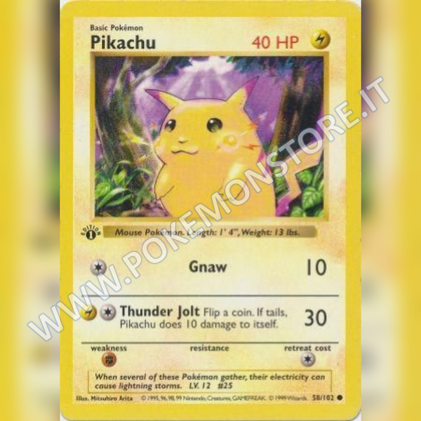 58/102 Pikachu Common (1st Edition) | Set Base (ENG) - Card Passion