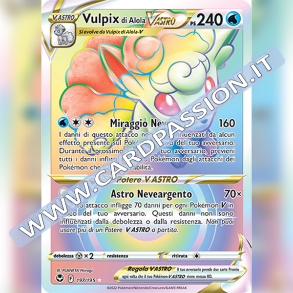 197/195 Vulpix di Alola VAstro  | Tempesta Argentata