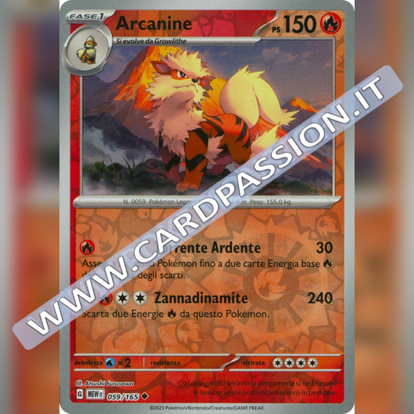 059/165 Arcanine Reverse | Scarlatto e Violetto 151