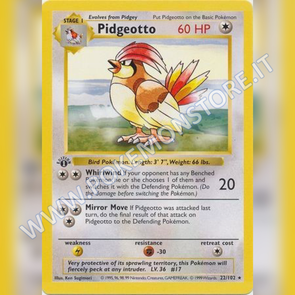 22/102 Pidgeotto Rare (1st Edition) | Set Base (ENG) - Card Passion
