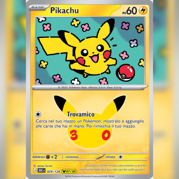 029/128 Pikachu (07/30) Holo | 30esimo Anniversario