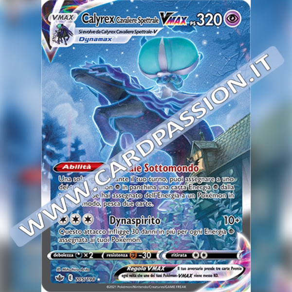 205/198 Calyrex Cavaliere Spettrale VMax (Alternative Art) | Regno Glaciale - Card Passion