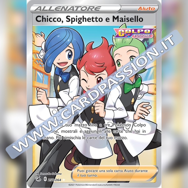 258/264 Chicco, Spighetto e Maisello (Full Art) | Colpo Fusione - Card Passion