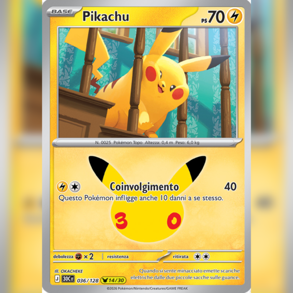 036/128 Pikachu (14/30) Holo | 30esimo Anniversario