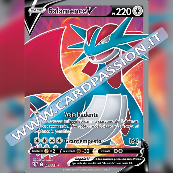 185/189 Salamence V (Full Art) | Fiamme Oscure - Card Passion