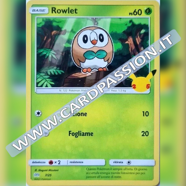 07/25 Rowlet Non Holo | McDonald's 25esimo Anniversario - Card Passion