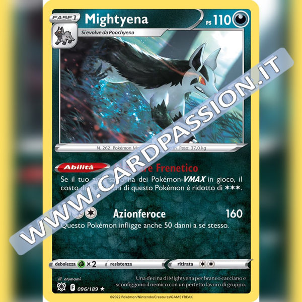 096/189 Mightyena Rara | Lucentezza Siderale - Card Passion