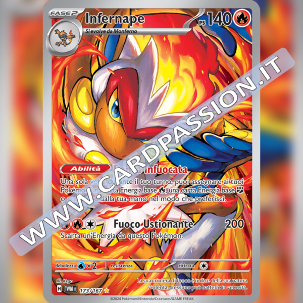 173/167 Infernape Illustrazione Rara | Crepuscolo Mascherato