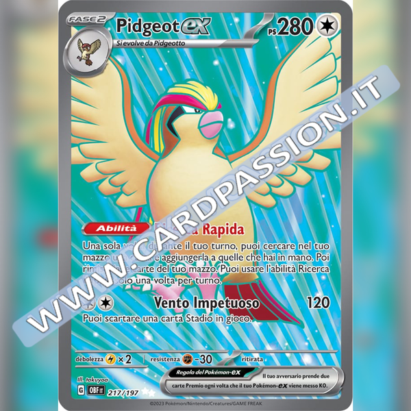 217/197 Pidgeot ex (Full Art) | Ossidiana Infuocata