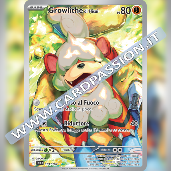181/167 Growlithe di Hisui Illustrazione Rara | Crepuscolo Mascherato