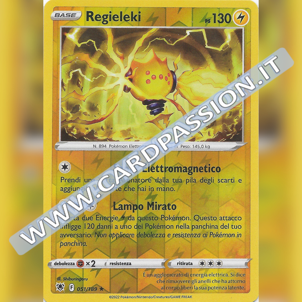 051/189 Regieleki Rara Reverse | Lucentezza Siderale - Card Passion