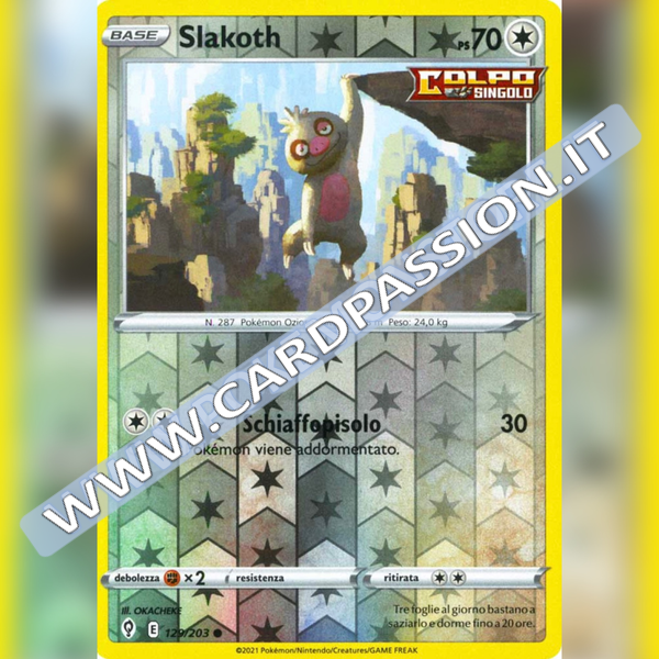 129/203 Slakoth Reverse | Evoluzioni Eteree - Card Passion
