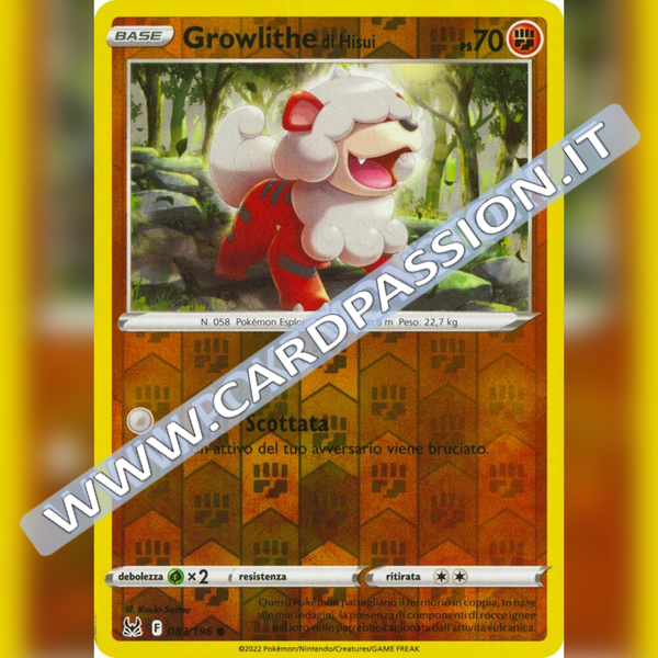 083/196 Growlithe di Hisui Reverse | Origine Perduta - Card Passion
