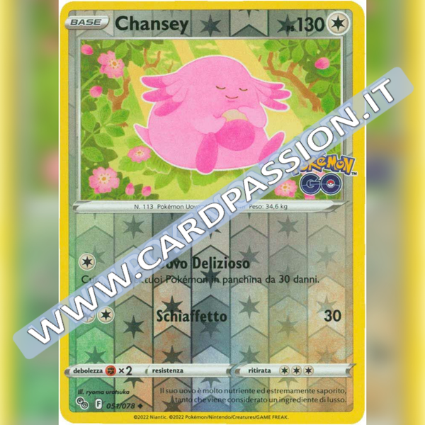 051/078 Chansey Non Comune Reverse | Pokemon GO - Card Passion