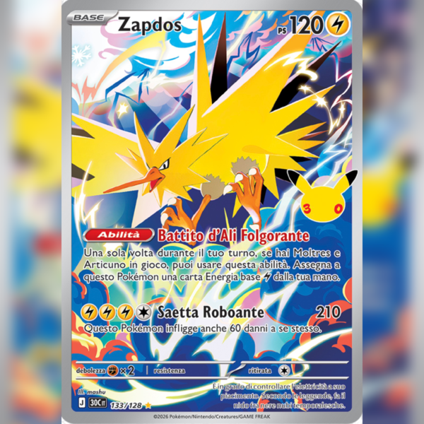 133/128 Zapdos AR | 30esimo Anniversario