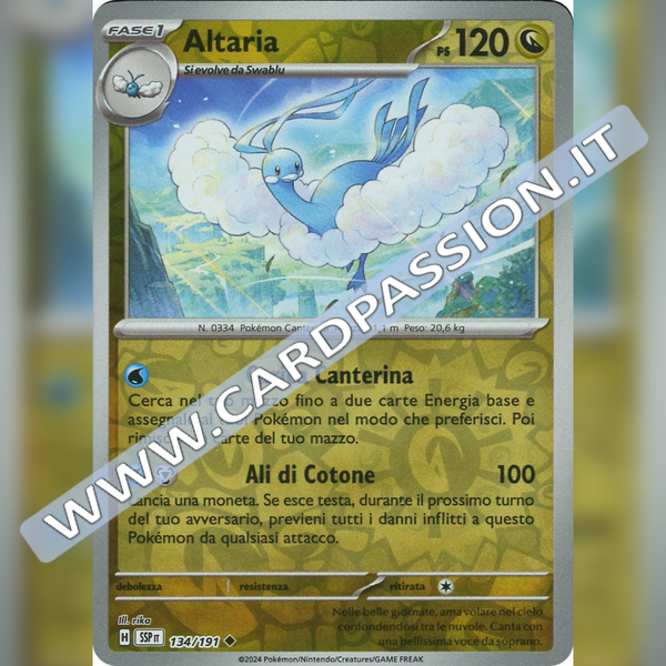 134/191 Altaria Reverse | Scintille Folgoranti